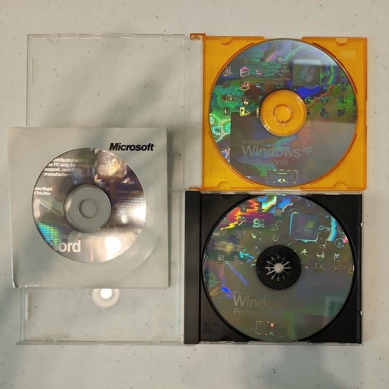 BUNDLE: Microsoft Word 2002 sealed w product key + two Windows XP Professional