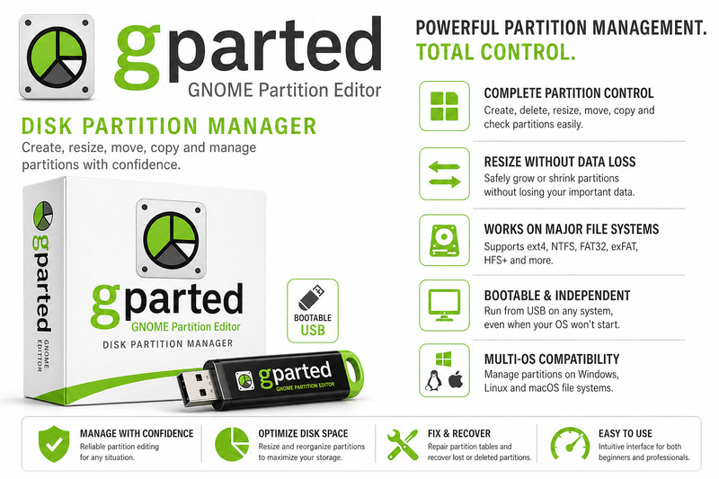 GParted Bootable USB | Linux Essential Tools System Repair Rescue | LATEST