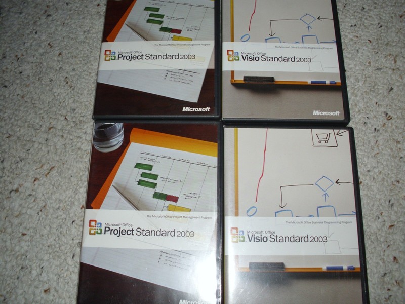 Microsoft Office Project Standard 2003 (x2) and Visio Standard 2003 (x2)