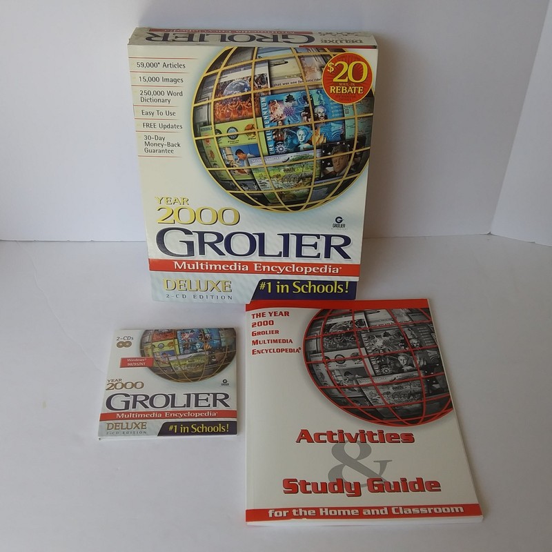 Grolier Multimedia Encyclopedia Deluxe 2-CD Edition 2000 #1 in Schools Education