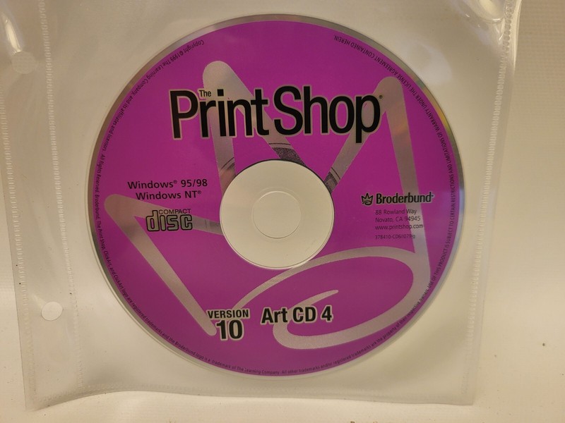 Broderbund Print Shop / Deluxe 9 Disc CD Set for Windows 95 98 NT w/1-7 Art CD's gallery