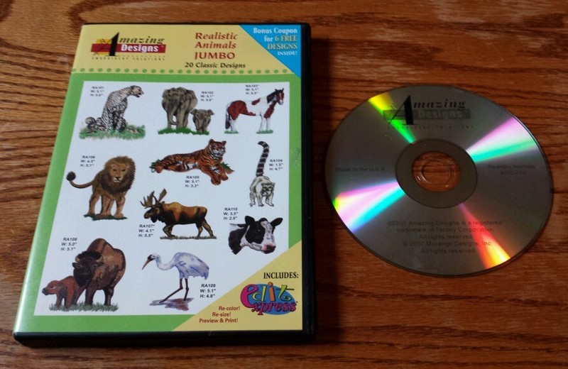Amazing Designs Embroidery Solutions Realistic Animals Jumbo (PC CD-ROM) ADC-71J