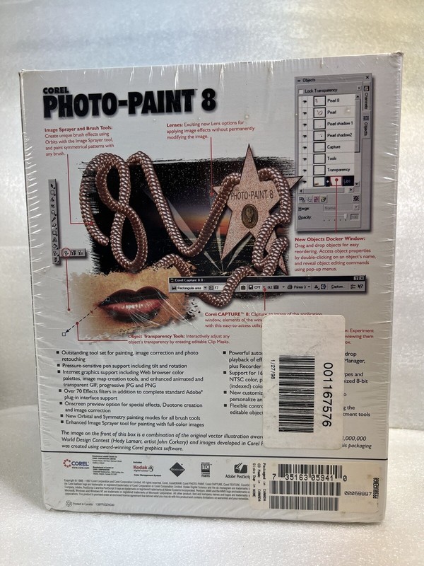 RARE 1998 Corel Photo-Paint 8 Upgrade - BRAND NEW FACTORY SEALED! gallery