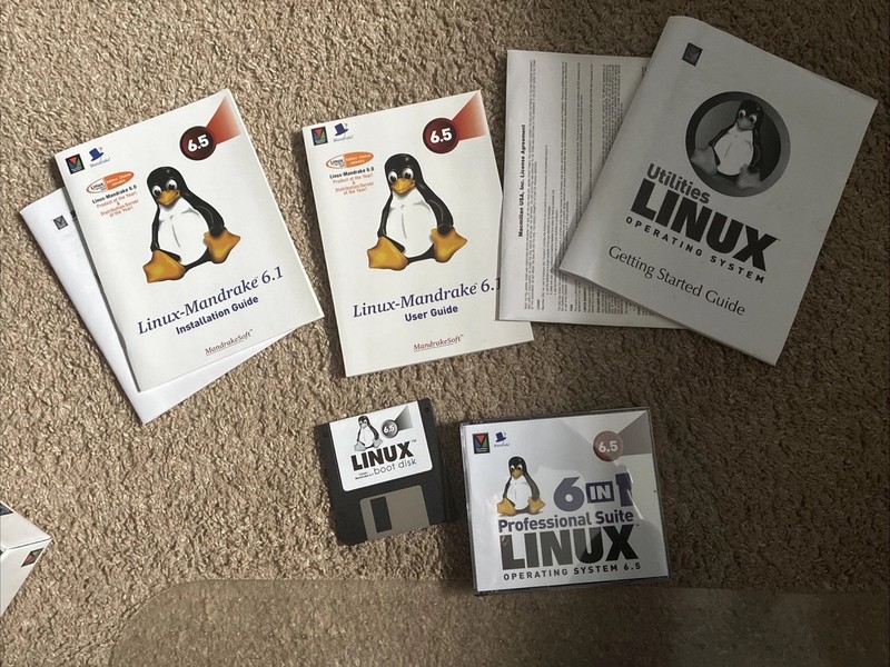 Vintage 1999 Mandrake Linux 6 (6.5) Suite Complete Operating System Set CIB gallery