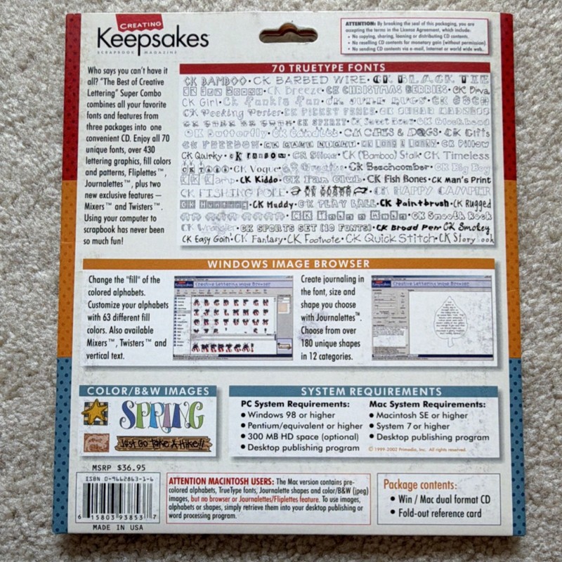 Creating Keepsakes Creative Lettering Super Combo Clip Art CD-ROM Win/Mac gallery