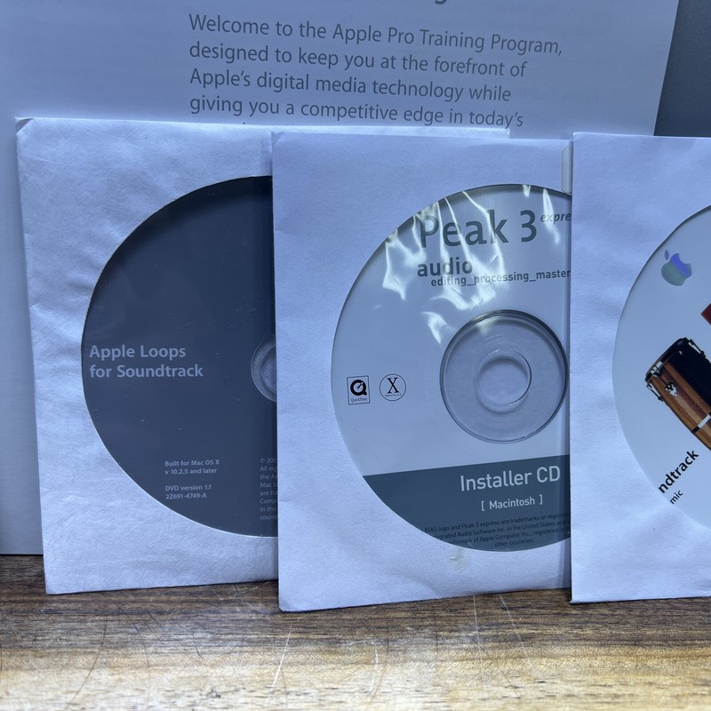 Apple Soundtrack M9303Z/B Peak 3 Express Apple Loops W Box Manual & Activation # gallery