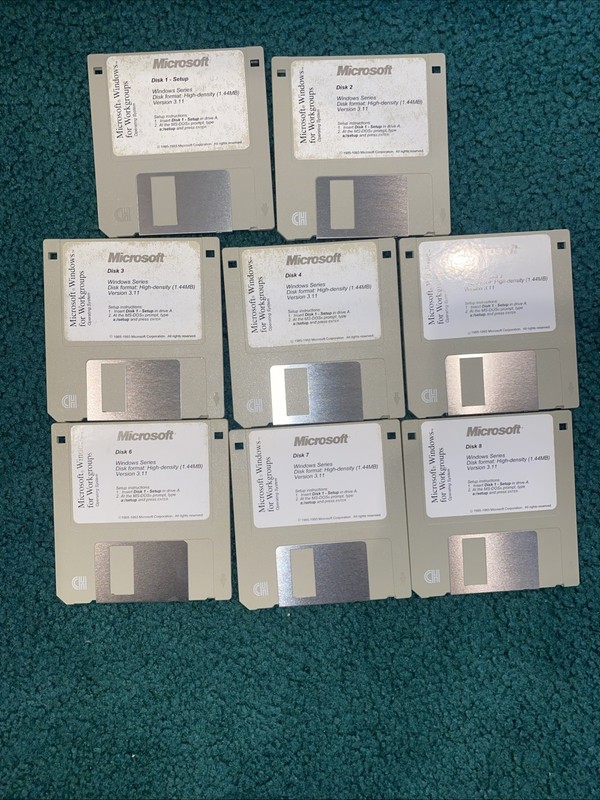 Microsoft Windows for Workgroups 3.11 MS Dos 6.2 Untested