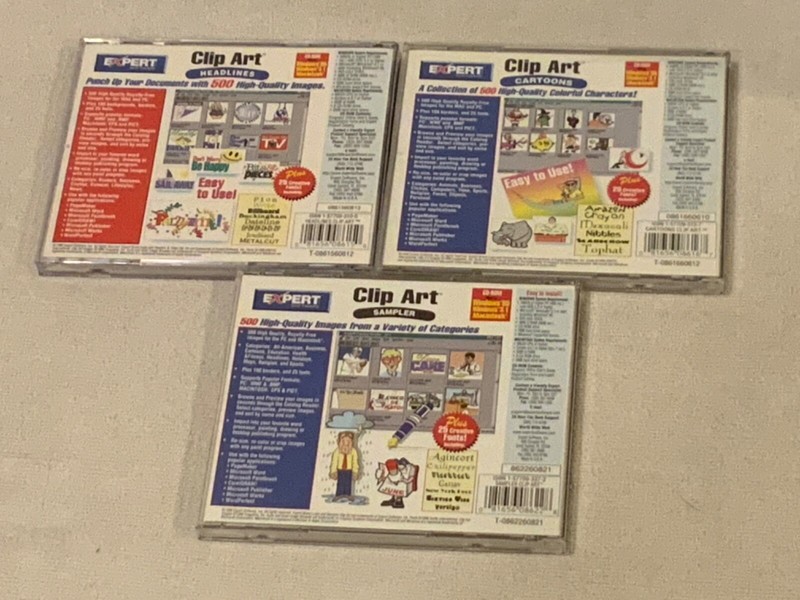 Lot of 3 Clip Art CD’s: Sampler, Cartoons & Headlines gallery