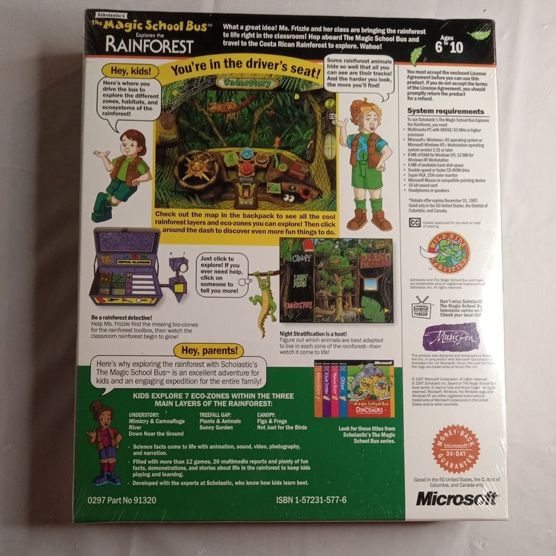 Scholastic's The Magic School Bus Explores the Rainforest (PC) Vintage New gallery