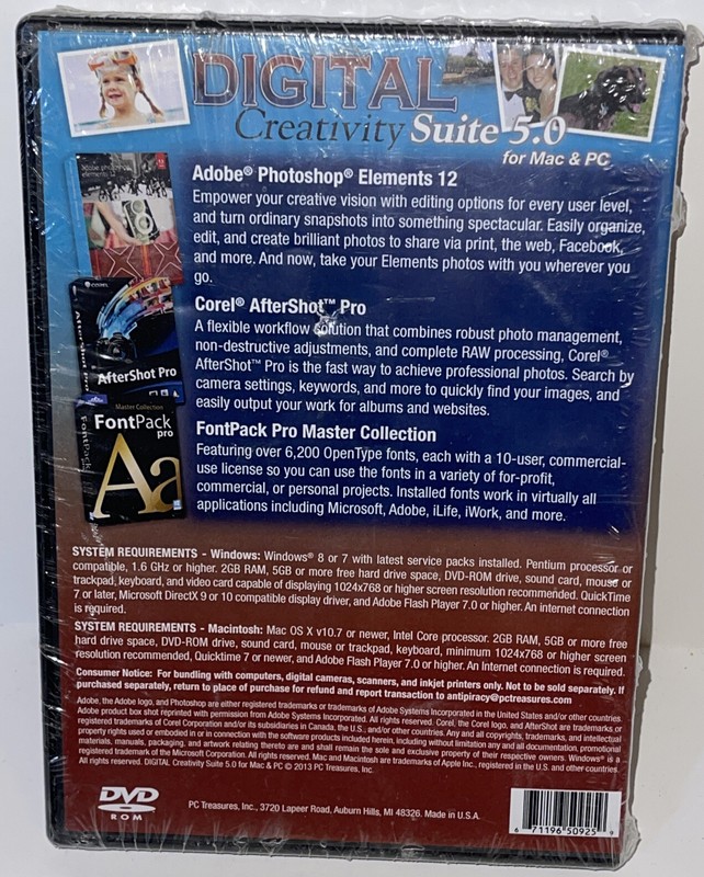 Digital Creativity Suite 5.0 for Mac & PC - DVD Rom NEW SEALED gallery