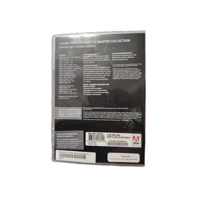 Adobe Creative Suite 5.5 Master Collection Mac OS Student And Teacher w/License gallery