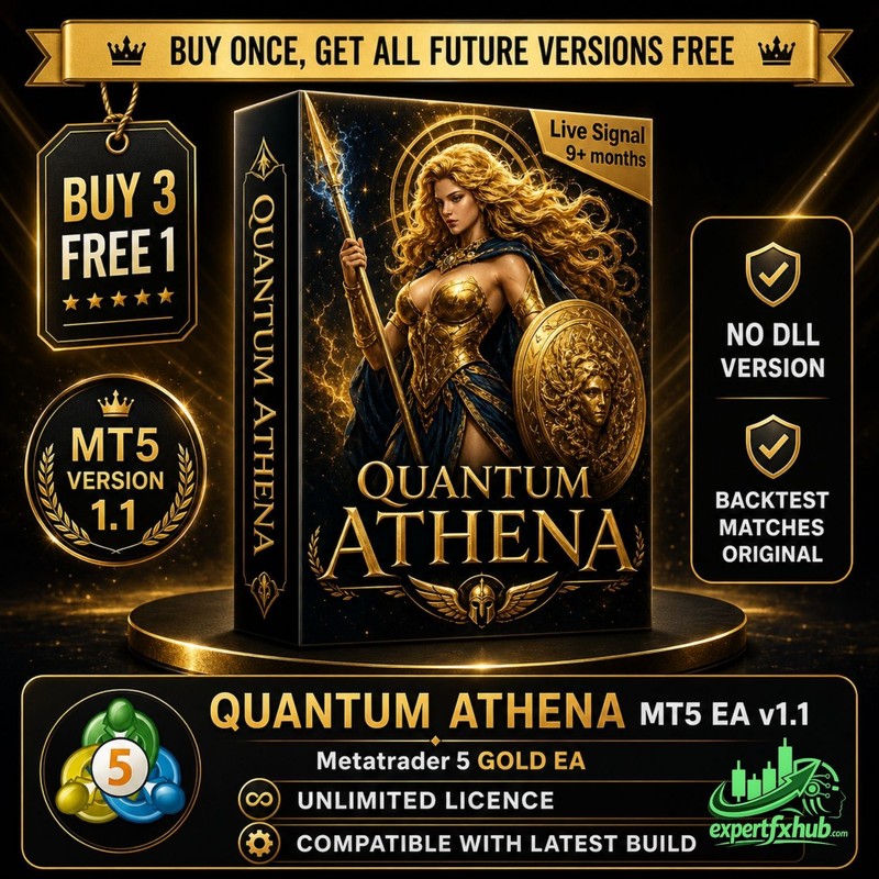 v1.1 Quantum Athena EA Metatrader MT5 Gold Bot Trading Forex Robot prop firm