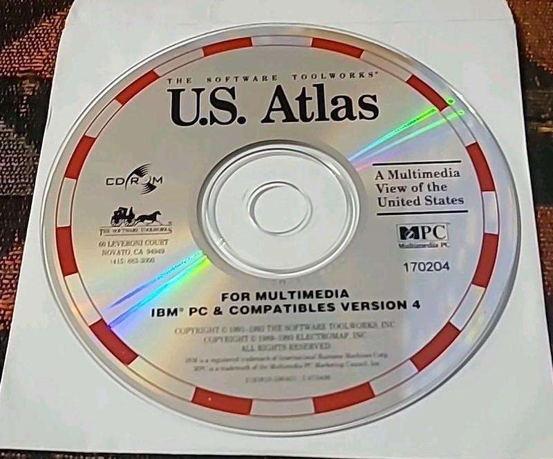 The Software Toolworks U.S. Atlas Disc CD-ROM IBM PC Version 4