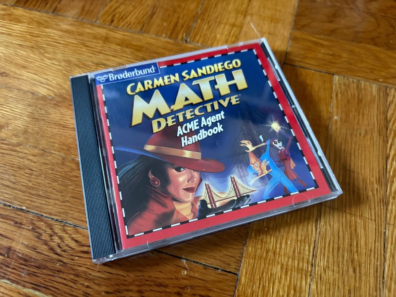 Broderbund Carmen Sandiego MATH DETECTIVE ACME Agent Handbook CD-ROM Ages 8-14