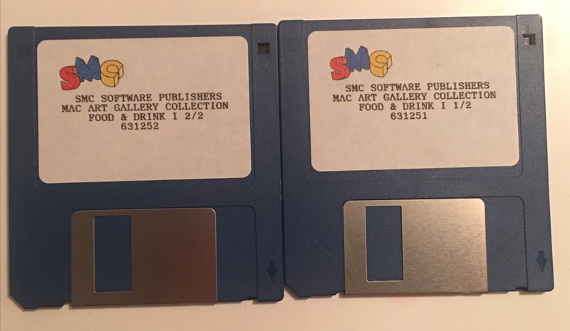 SMC SOFTWARE PUBLISHERS MAC ART GALLERY COLLECTION Food & Drink 2 Floppy Disks