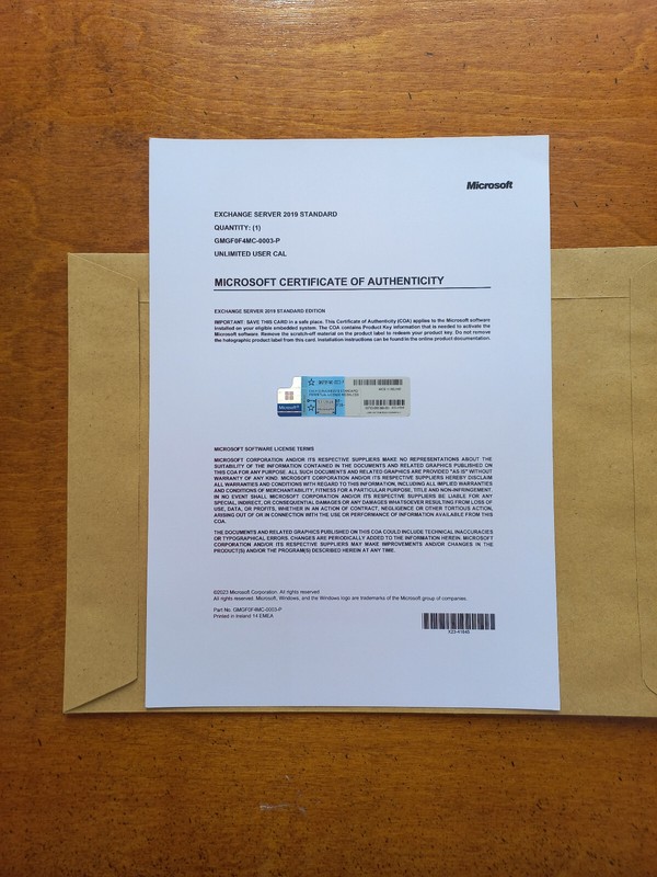 Microsoft Exchange Server 2019 STANDARD w Retail Unlimtd CAL GMGF0F4MC Authentic gallery