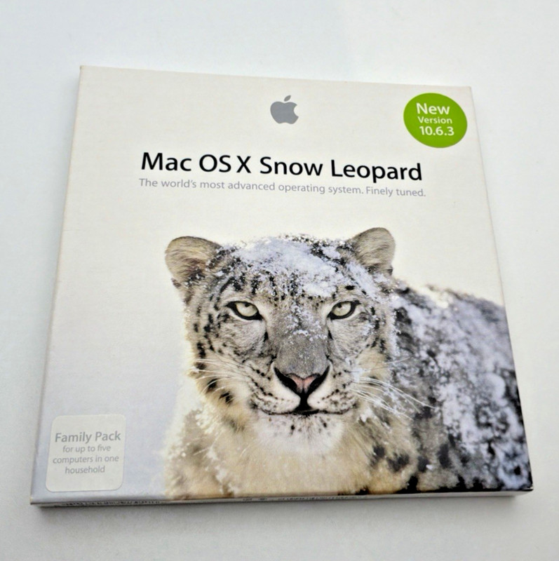 Apple Mac OS X Snow Leopard 10.6.3 Family Pack Install DVD Complete Box Set gallery