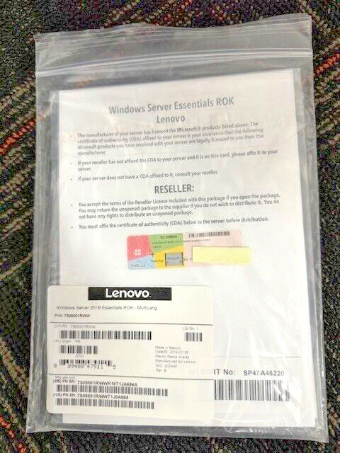 ✅ Microsoft Windows Server 2019 Essentials – 1-License – OEM ROK – 7S05001RWW