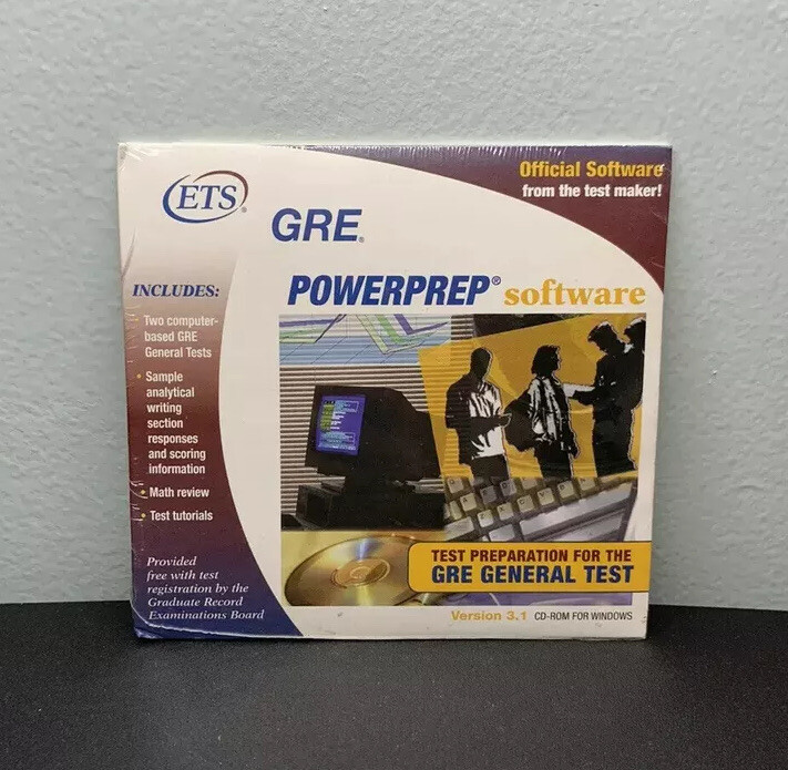 New Sealed GRE Powerprep Software CD-ROM Windows Test Preparation Version 3.1