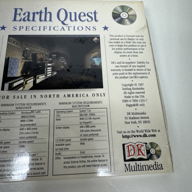 Earth Quest CD ROM Interactive Learning DK Scholastic (New Sealed) gallery