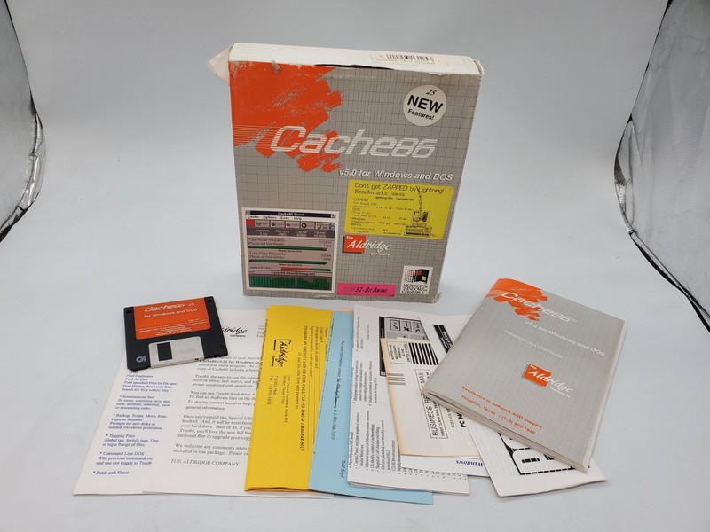 Cache86 v5.0 (Aldridge Software, 3.5″ Floppy, Windows & Dos) 286 and above – VTG