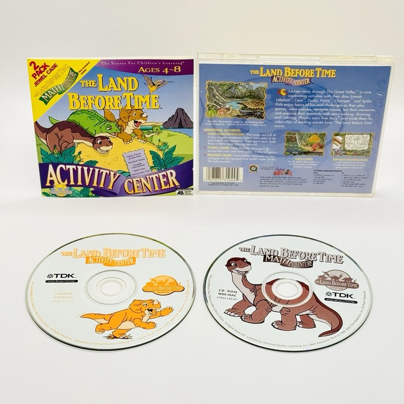 The Land Before Time Activity Center 2-Pack Disc WIN / MAC CD-ROM Ages 4-8 RARE