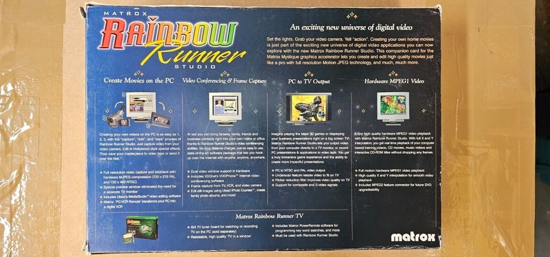 Matrox Rainbow Runner Studio & Matrox Mystique 220 combo capture card -Complete gallery