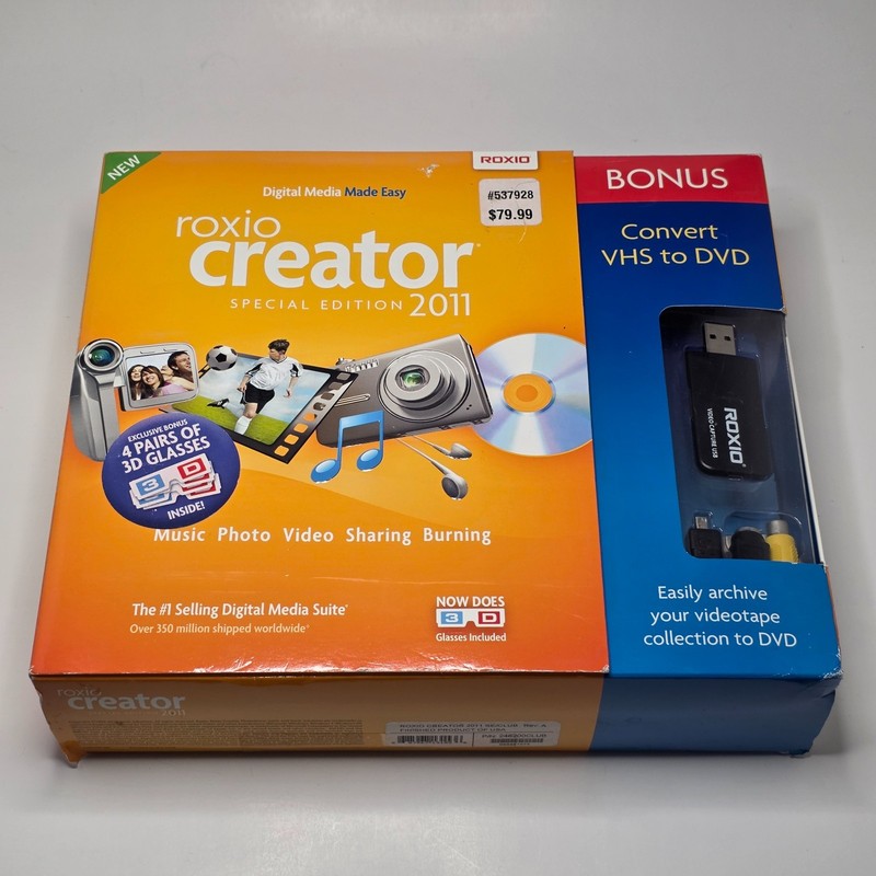 Roxio Creator Special Edition 2011 USB Video Capture New Old Stock