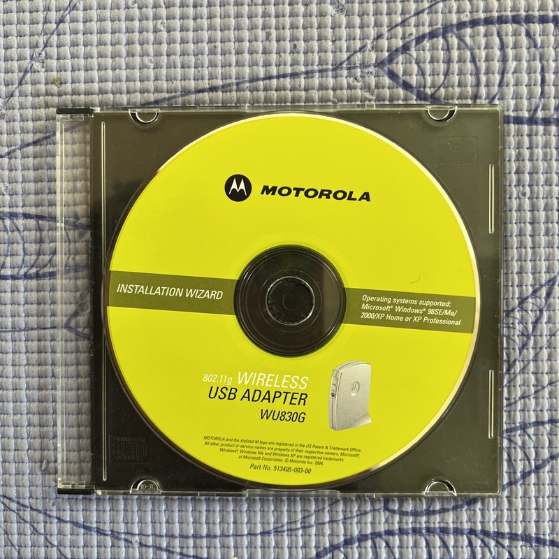Motorola WU830G 802.11g wireless USB Adapter, installation CD-ROM
