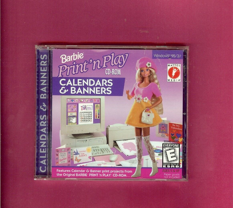 Barbie Calendars & Banners (Age 5+) (CD-ROM for Windows) NEW – SEALED