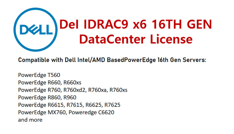 iDRAC9 X6 DataCenter License for Dell Gen16 R460 R560 R660 R660xs R760xs T560 gallery