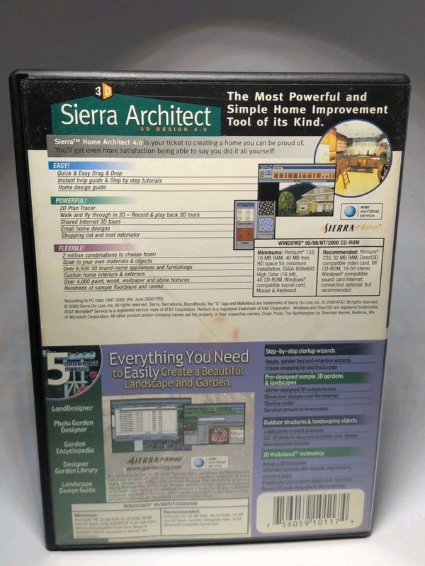 Sierra Architect and Custom Land Design PC CD ROM Home & Office 3D Design 4.0 gallery