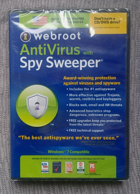 Webroot Antivirus 2010 with Spy Sweeper 2011 – Personal Edition, New/Sealed
