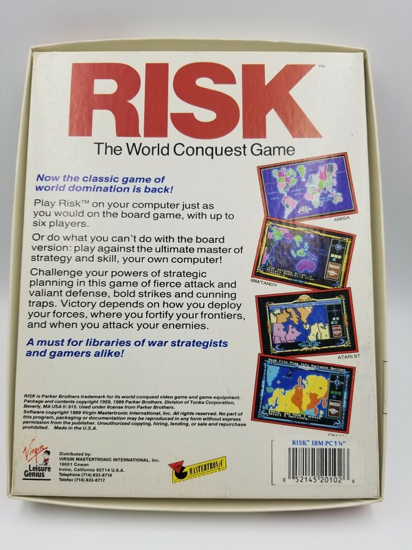 Risk IBM PC Game on 5.25" disks with box, no manual gallery