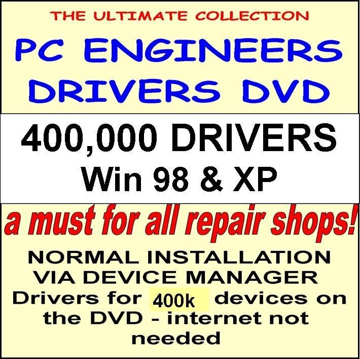 Drivers Win 98 & XP manual Pack 400,000 drivers on DVD No internet needed