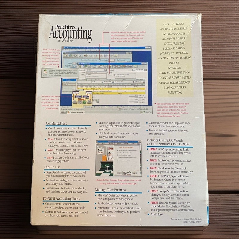 Peachtree Accounting Software User Guides For Windows CD ROM & Floppy VTG gallery