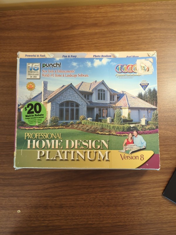 Punch Professional Home Design Suite Platinum Version PC CD-ROM 2001 with Books