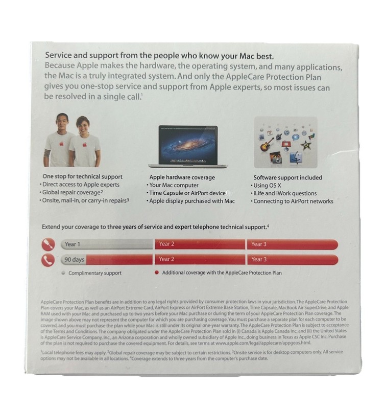 AppleCare Apple Care Protection Plan for Mac SEALED NEW 607-8192-D Auto Enroll gallery