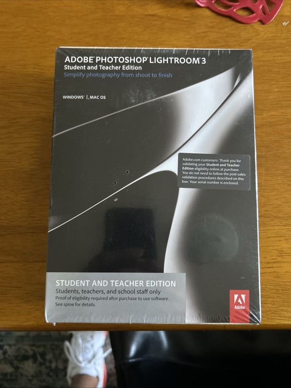 Adobe Photoshop Lightroom 3, Sealed! – Student Teacher Edition. Ser. # In Box