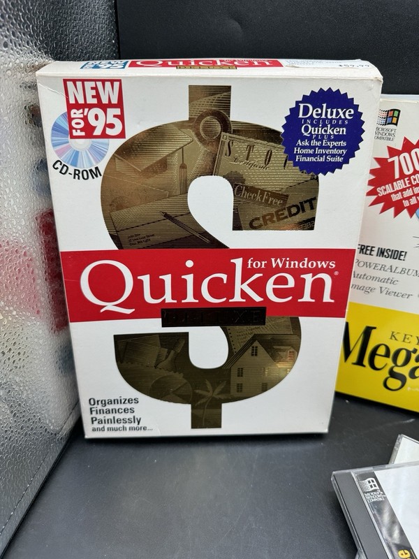 Vintage 1990’s Windows PC Software Quicken Windows 95 Office Clip Art gallery