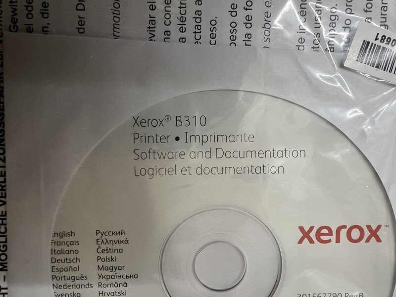 XEROX B310 Software & Documentation gallery