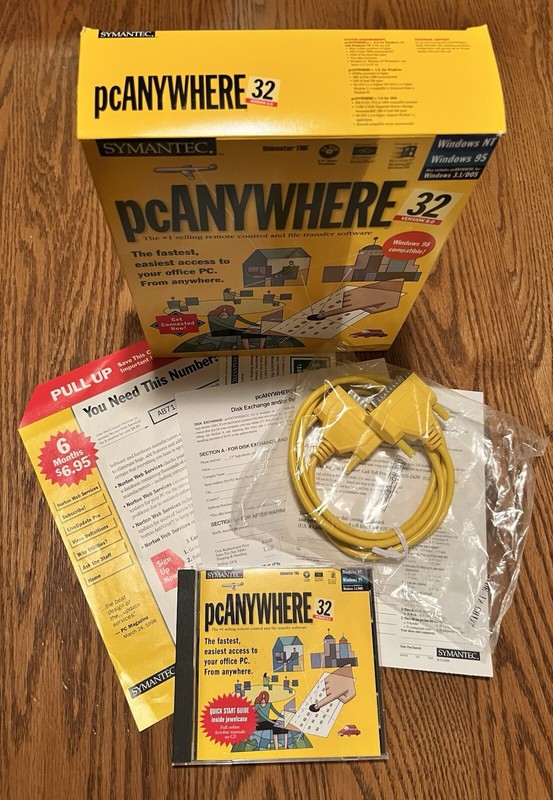 Symantec pcANYWHERE 32 VERSION 8.0 With Transfer Cable