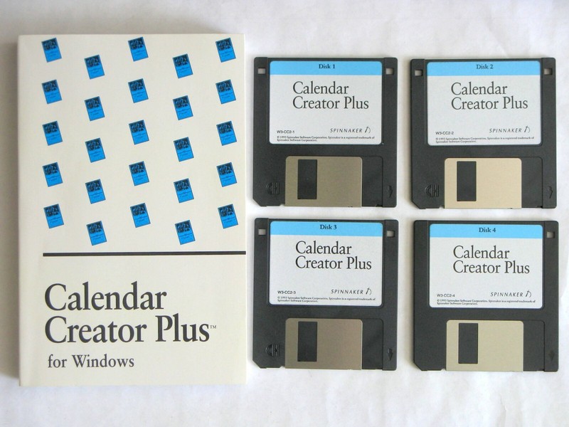 Vintage Calendar Creator Plus for Windows 3.1, 95 & 98, 3.5″ Disks & User Guide