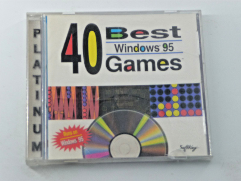 40 Best Windows 95 Games PC CD-ROM Softkey Platinum Shareware Vintage Retro