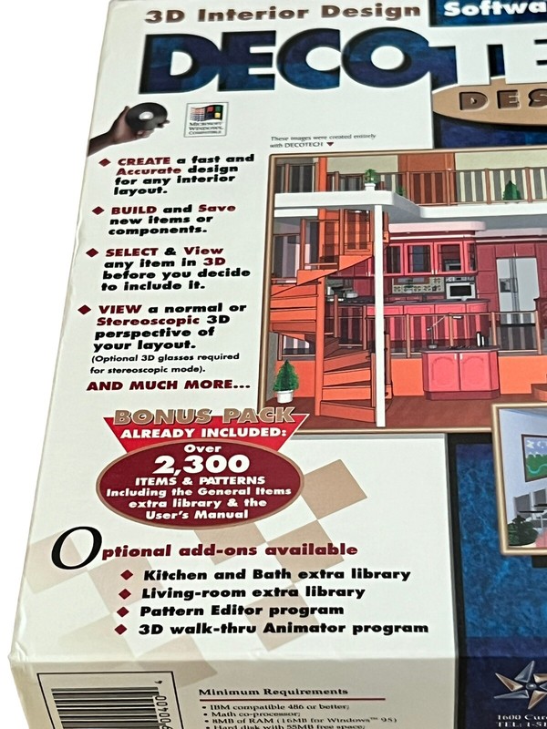 VTG 1997 DecoTech Designer 5 3D Interior Design Software New In Sealed Box gallery