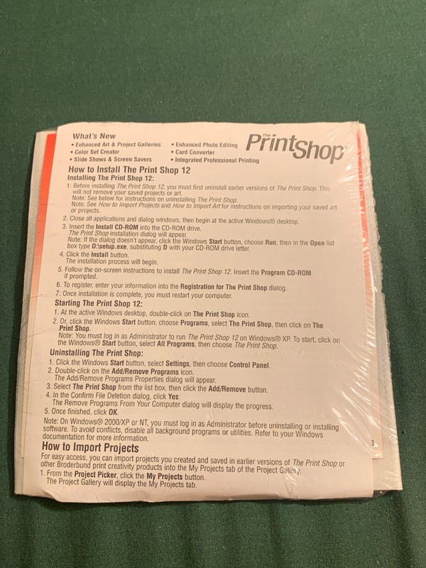 Broderbund The Print Shop Essentials 12 (2000, Software CD-ROM) OEM