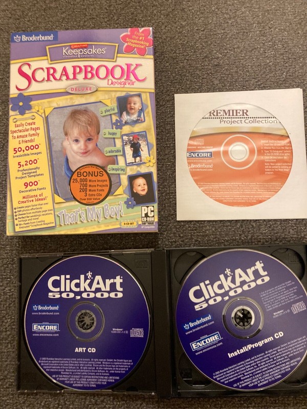 Broderbund Scrapbook Designer Deluxe PC 5 CD