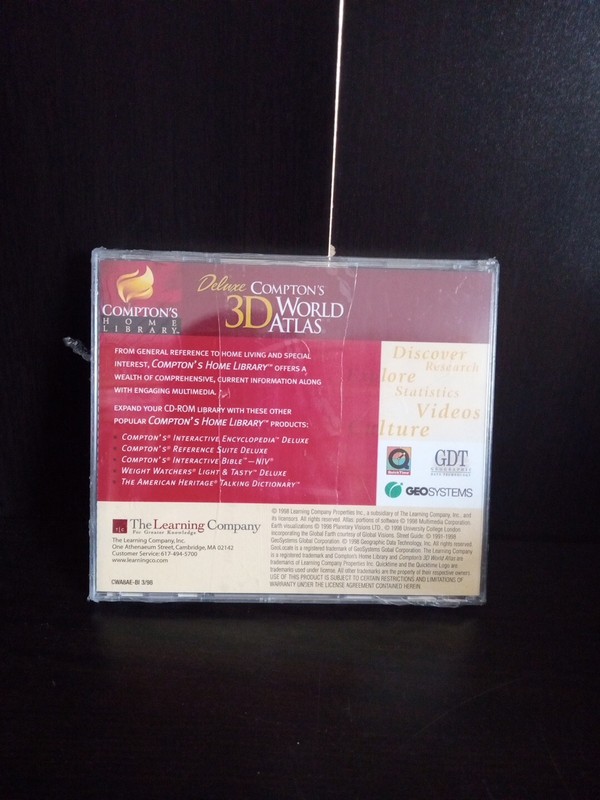 Deluxe COMPTON'S 3D WORLD ATLAS Windows 95 NEW Sealed ~ Trl8#35 gallery