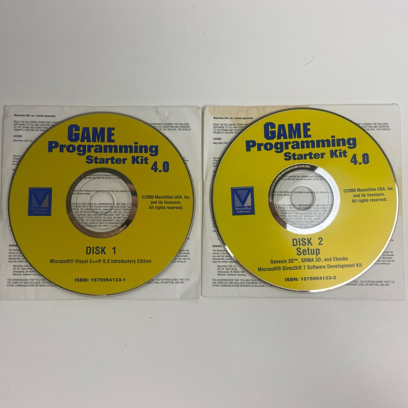 Video Game Programming Starter Kit 4.0 2000 Macmillan PC Computer Software CDs