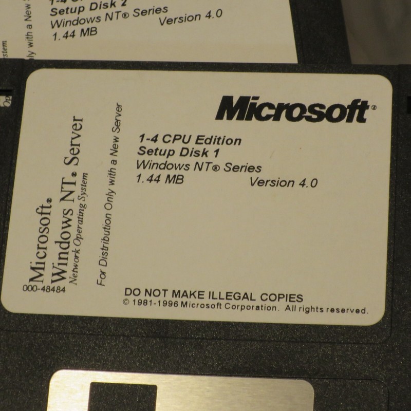 Microsoft Windows NT 4.0 Workstation 1-2 CPU Floppy Setup Disk Set (Tested) - 11 gallery